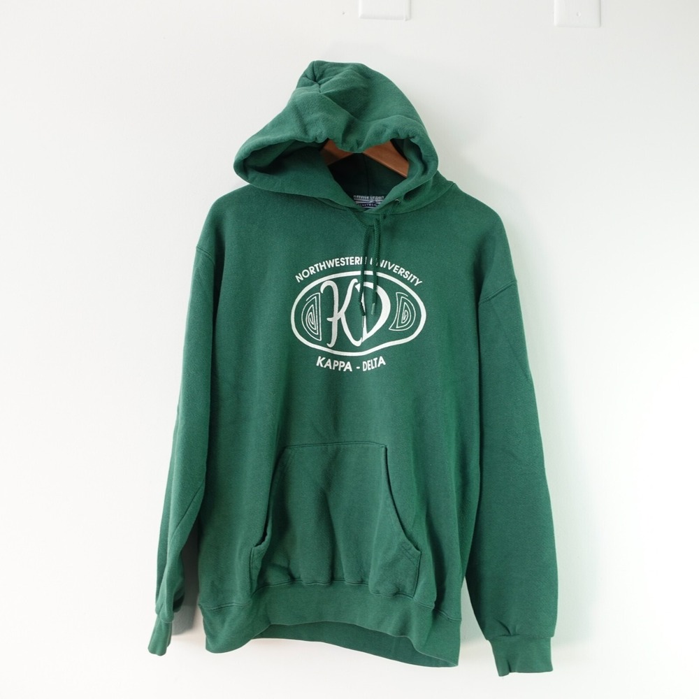 Vintage North Western University Jacket M LEE Kappa Delta Green Hoodie Heavy 90s